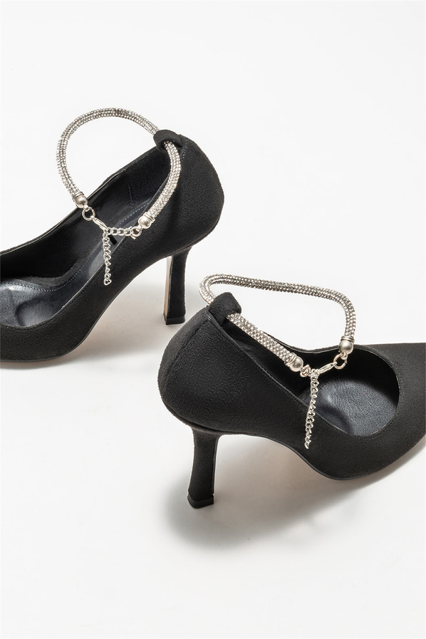 Siyah topuklu kadın stiletto - Elle Shoes