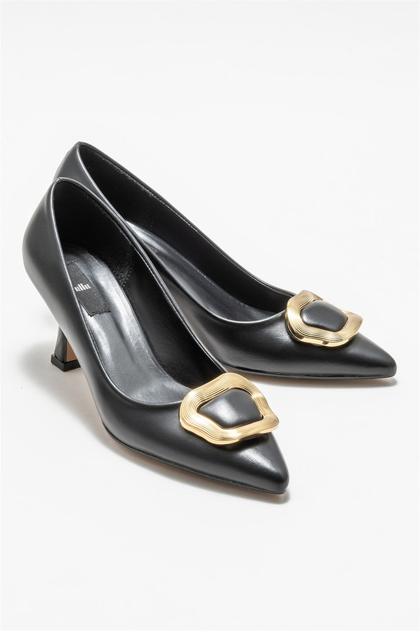 Siyah topuklu kadın stiletto - Elle Shoes