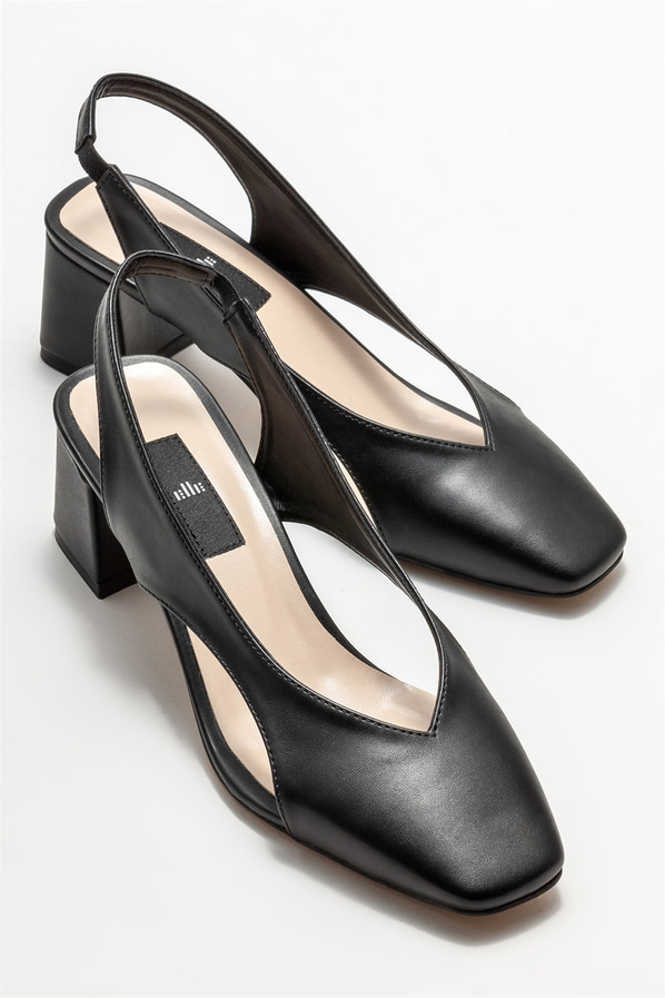 Siyah topuklu kadın ayakkabı - Elle Shoes