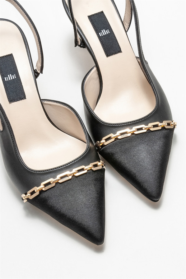 Siyah topuklu kadın ayakkabı - Elle Shoes