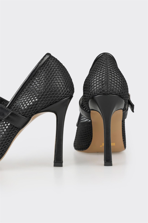 Siyah topuklu kadın ayakkabı - Elle Shoes