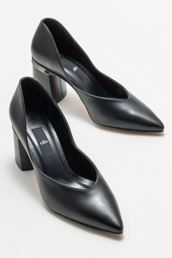 Siyah topuklu kadın ayakkabı - Elle Shoes