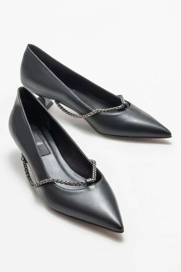 Siyah topuklu kadın ayakkabı - Elle Shoes