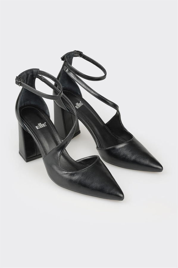 Siyah topuklu kadın ayakkabı - Elle Shoes