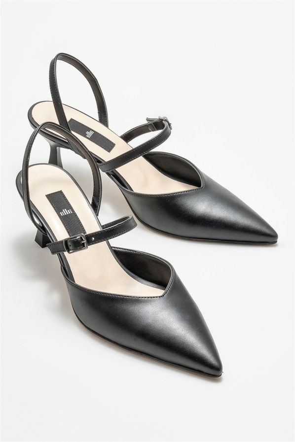 Siyah topuklu kadın ayakkabı - Elle Shoes