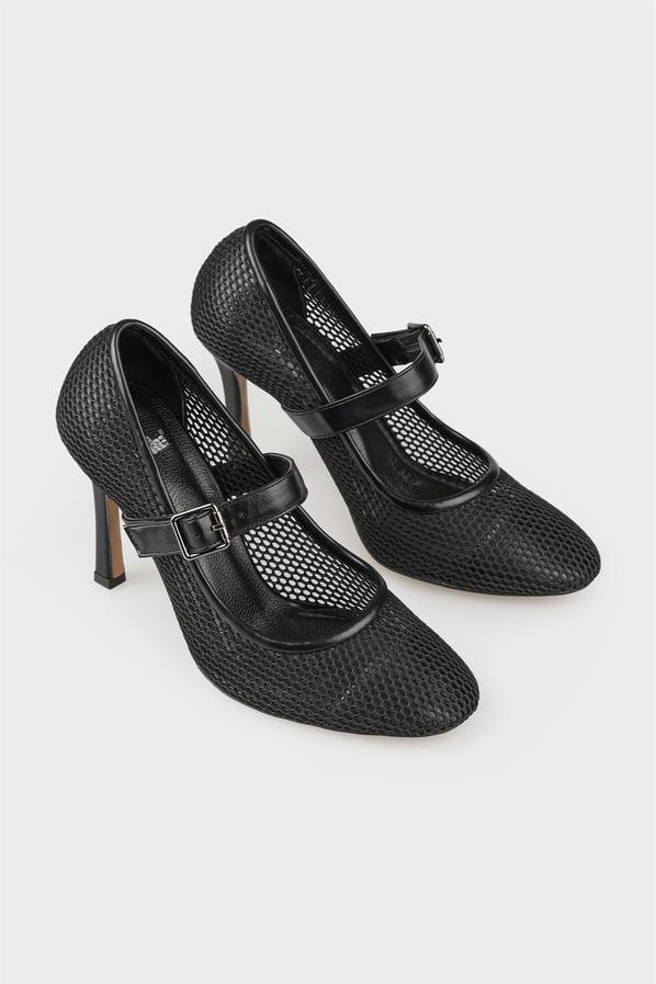 Siyah topuklu kadın ayakkabı - Elle Shoes