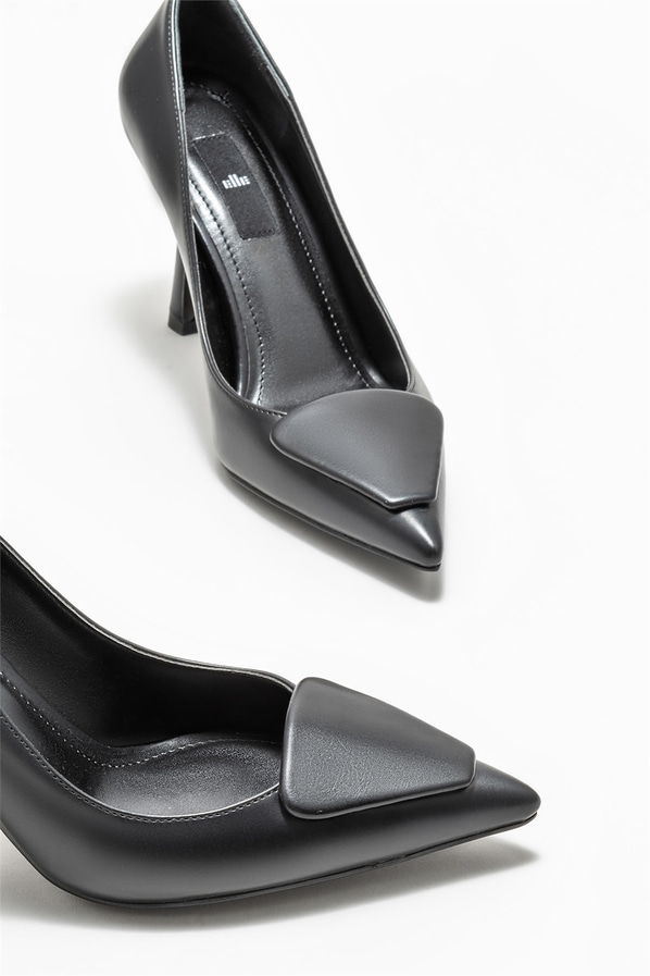 Siyah topuklu kadın stiletto - Elle Shoes