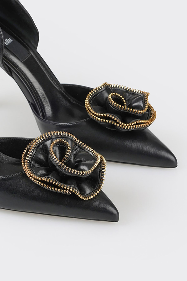 Siyah topuklu kadın ayakkabı - Elle Shoes