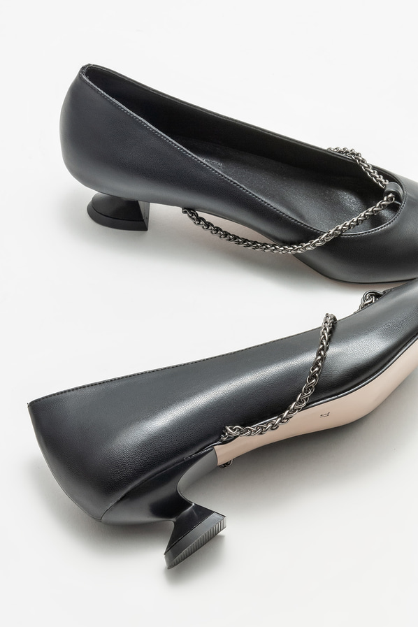 Siyah topuklu kadın ayakkabı - Elle Shoes