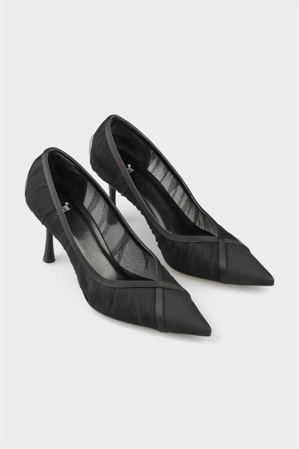 Siyah topuklu kadın ayakkabı - Elle Shoes