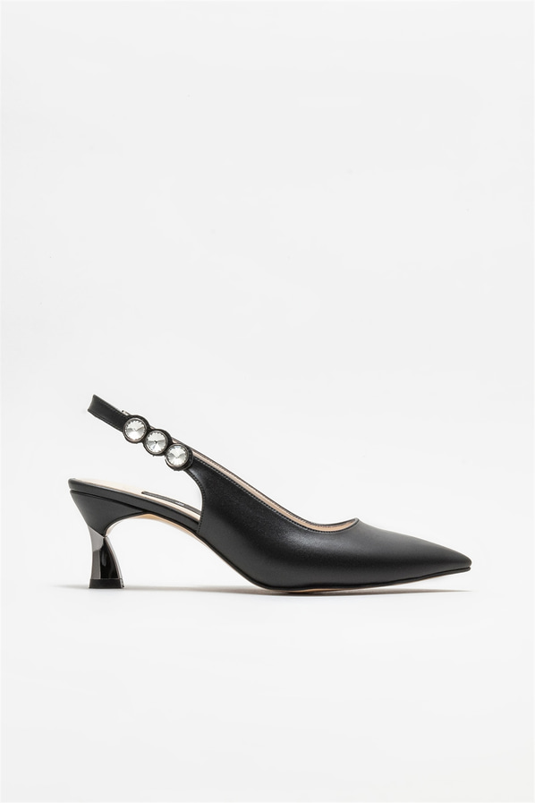 Siyah topuklu kadın ayakkabı - Elle Shoes