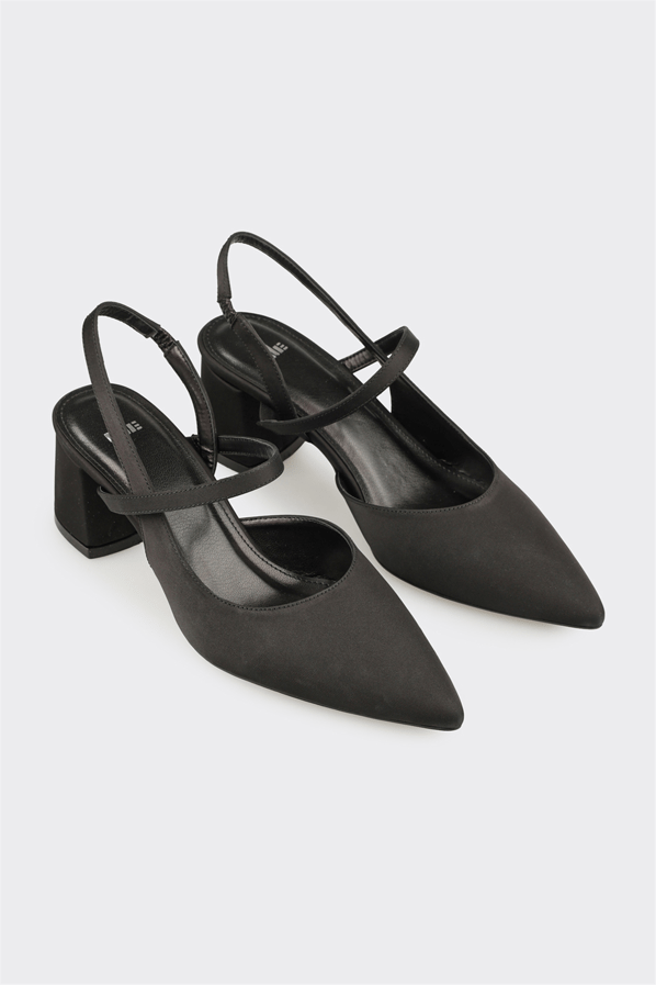 Siyah topuklu kadın ayakkabı - Elle Shoes