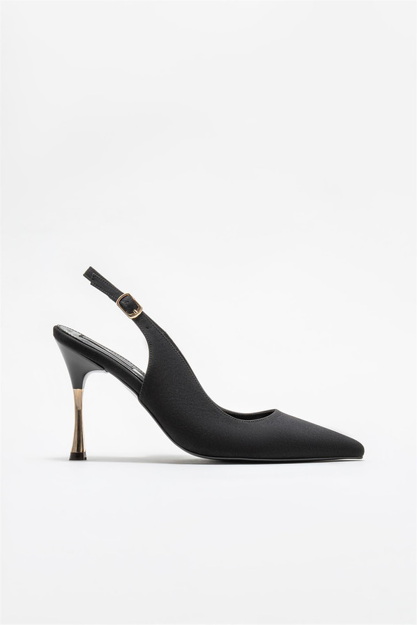 Siyah topuklu kadın ayakkabı - Elle Shoes