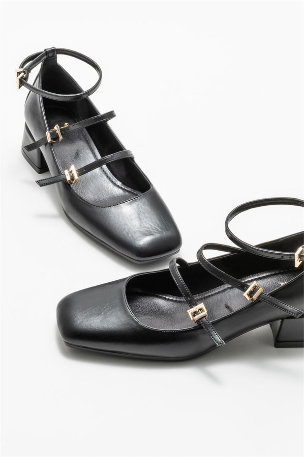 Siyah topuklu kadın ayakkabı - Elle Shoes
