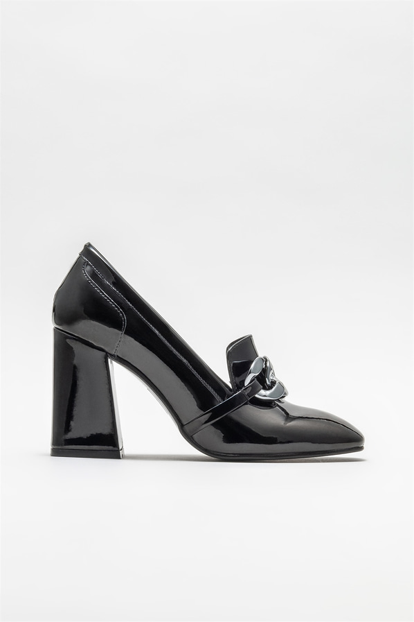 Siyah topuklu kadın ayakkabı - Elle Shoes