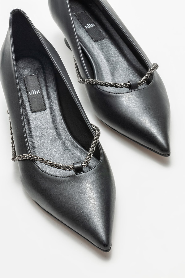 Siyah topuklu kadın ayakkabı - Elle Shoes