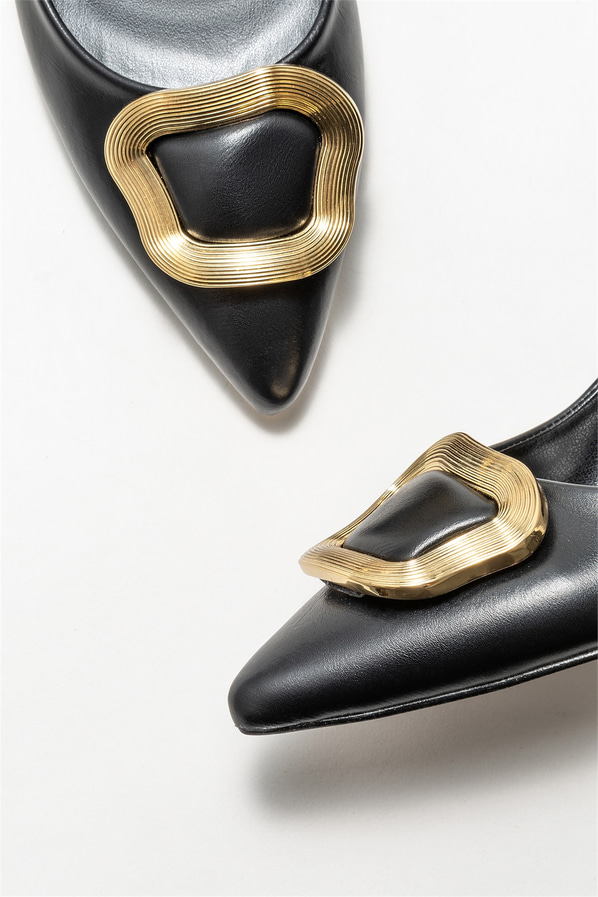 Siyah topuklu kadın stiletto - Elle Shoes