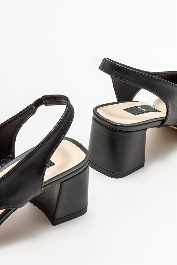 Siyah topuklu kadın ayakkabı - Elle Shoes