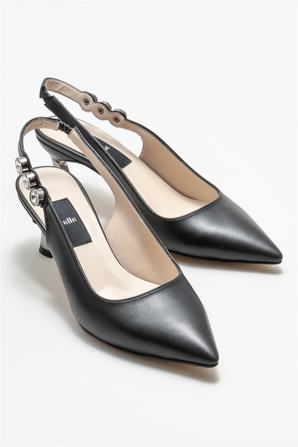 Siyah topuklu kadın ayakkabı - Elle Shoes
