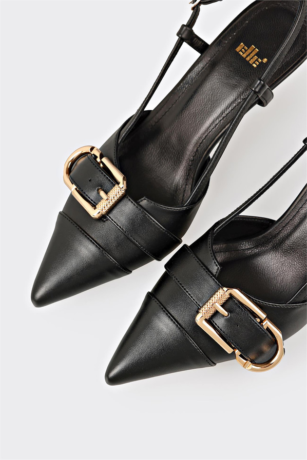 Siyah topuklu kadın ayakkabı - Elle Shoes