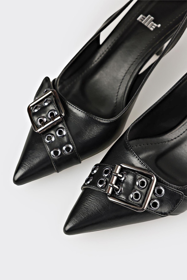 Siyah topuklu kadın ayakkabı - Elle Shoes