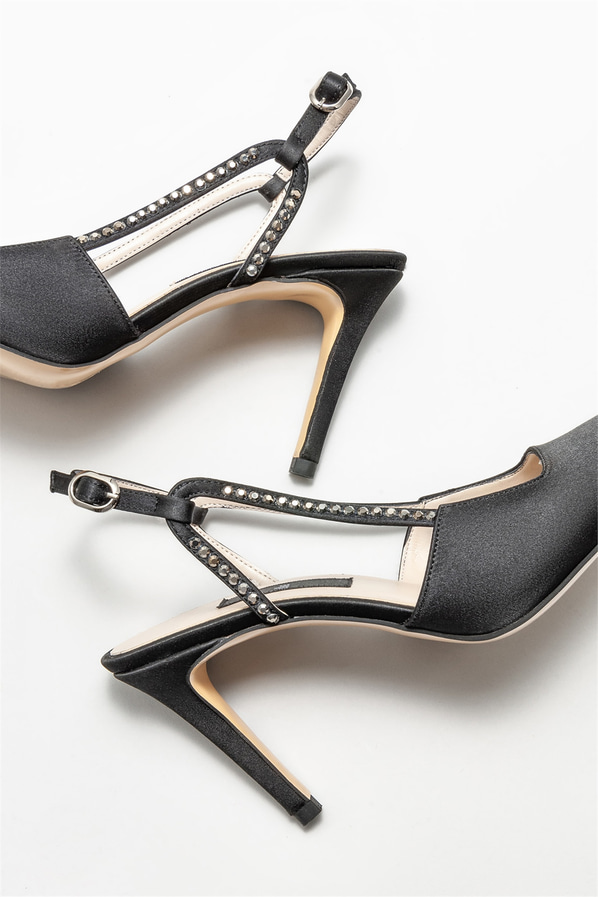 Siyah topuklu kadın ayakkabı - Elle Shoes