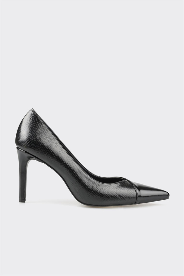 Siyah topuklu kadın stiletto - Elle Shoes