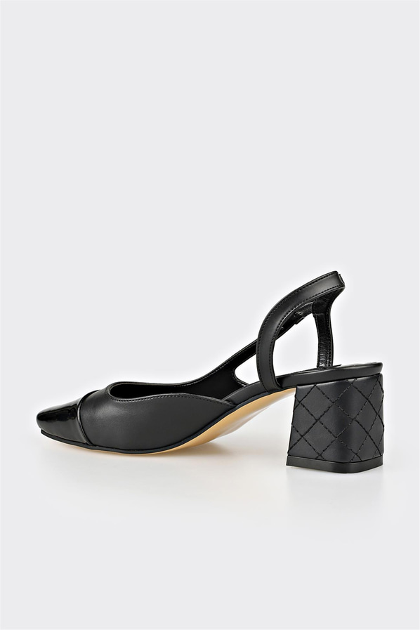 Siyah topuklu kadın ayakkabı - Elle Shoes