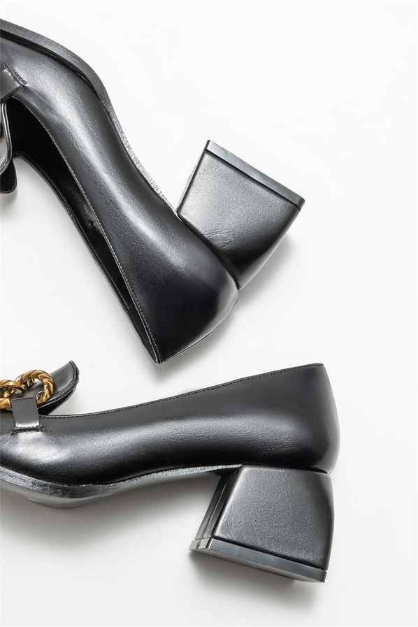 Siyah topuklu kadın ayakkabı - Elle Shoes