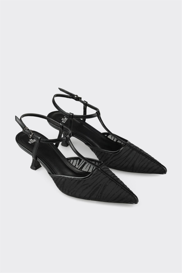 Siyah topuklu kadın ayakkabı - Elle Shoes