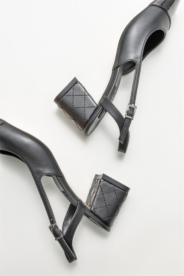 Siyah topuklu kadın ayakkabı - Elle Shoes
