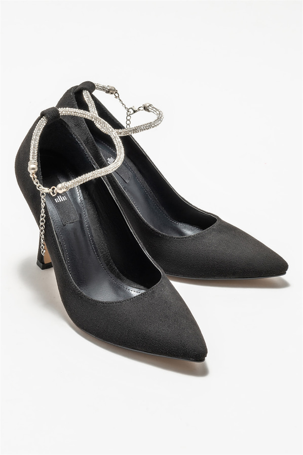 Siyah topuklu kadın stiletto - Elle Shoes