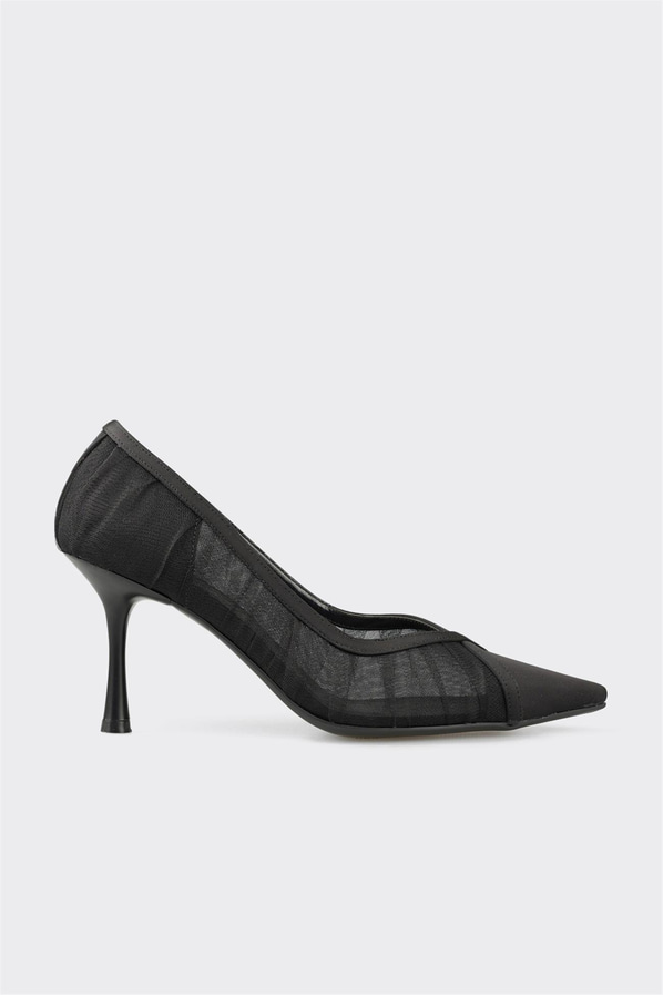 Siyah topuklu kadın ayakkabı - Elle Shoes