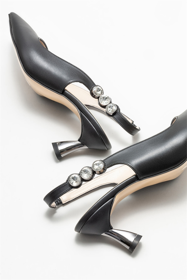 Siyah topuklu kadın ayakkabı - Elle Shoes
