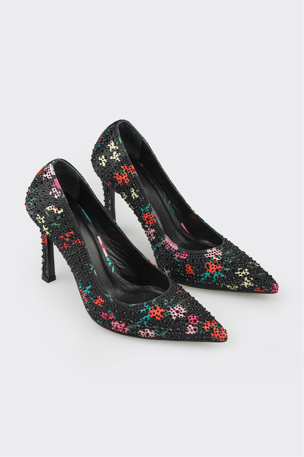 Siyah topuklu kadın stiletto - Elle Shoes
