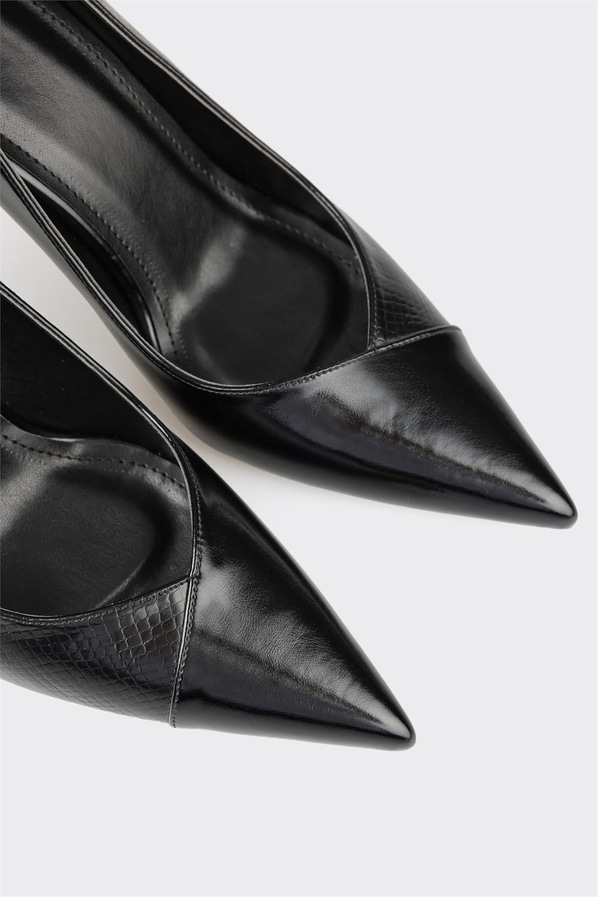 Siyah topuklu kadın stiletto - Elle Shoes