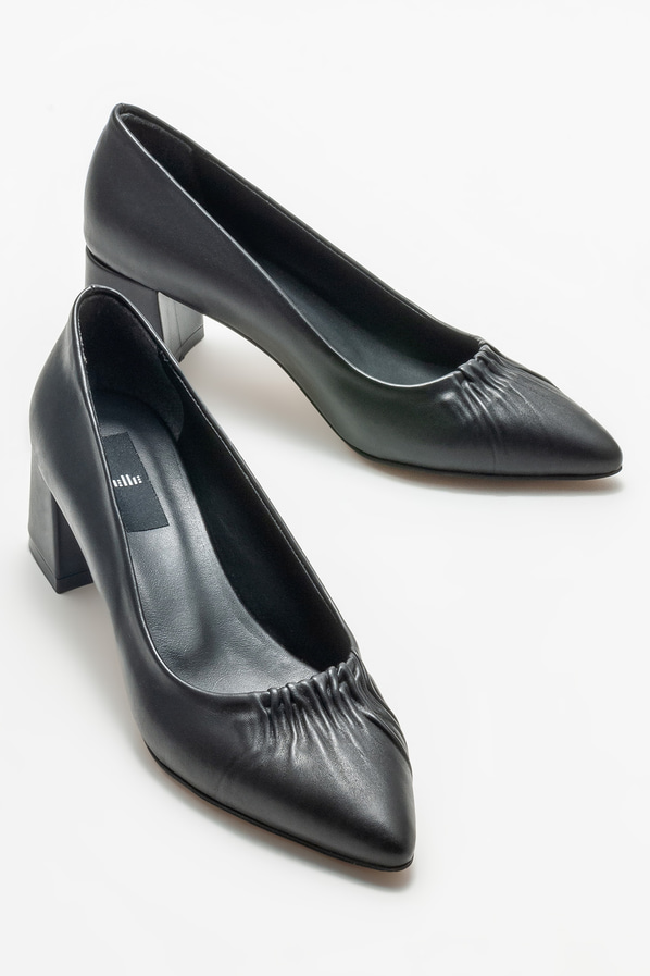Siyah topuklu kadın ayakkabı - Elle Shoes
