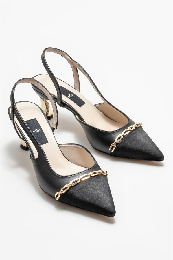 Siyah topuklu kadın ayakkabı - Elle Shoes