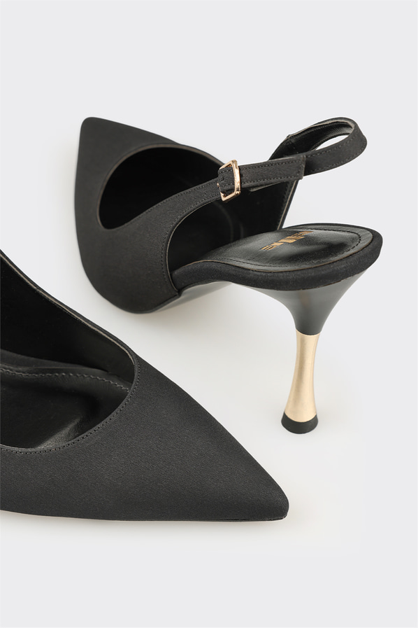 Siyah topuklu kadın ayakkabı - Elle Shoes