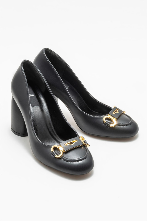 Siyah topuklu kadın ayakkabı - Elle Shoes