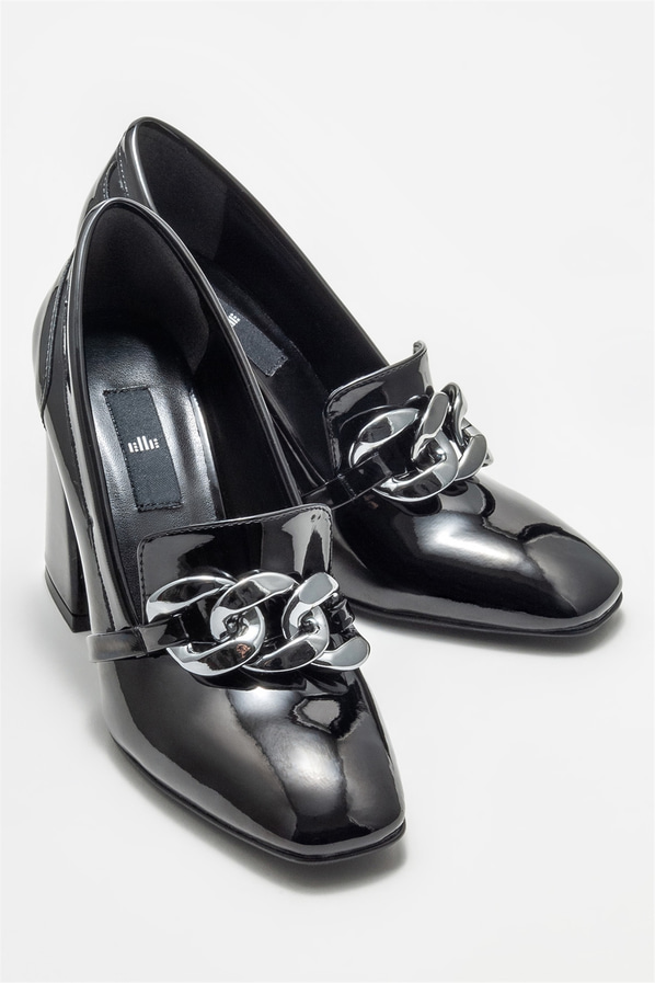 Siyah topuklu kadın ayakkabı - Elle Shoes