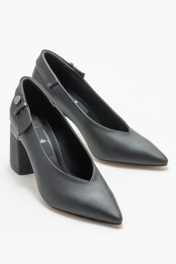 Siyah topuklu kadın ayakkabı - Elle Shoes