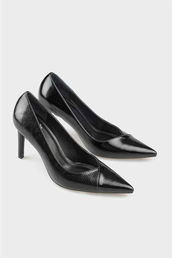 Siyah topuklu kadın stiletto - Elle Shoes