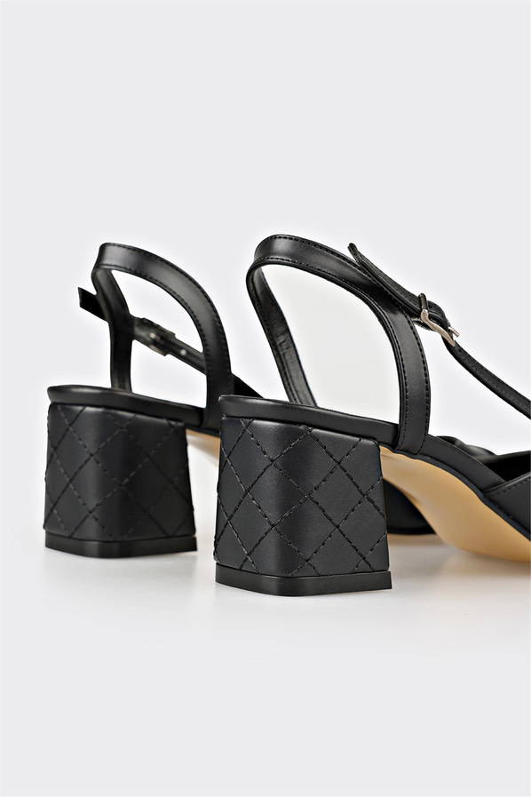 Siyah topuklu kadın ayakkabı - Elle Shoes