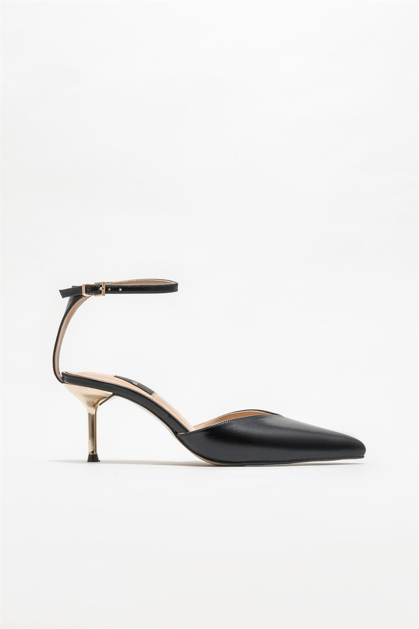 Siyah topuklu kadın ayakkabı - Elle Shoes
