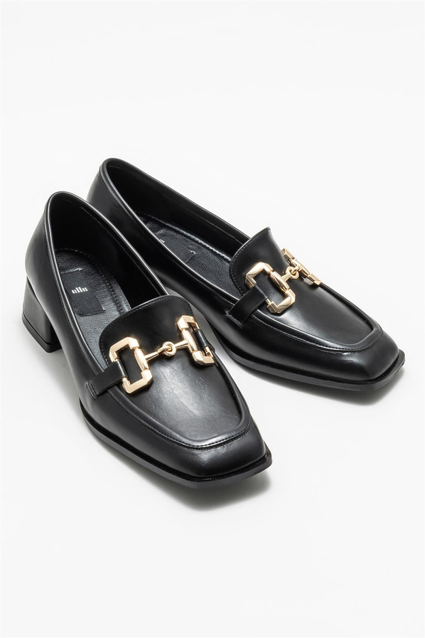 Siyah topuklu kadın ayakkabı - Elle Shoes