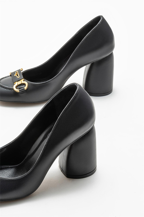 Siyah topuklu kadın ayakkabı - Elle Shoes