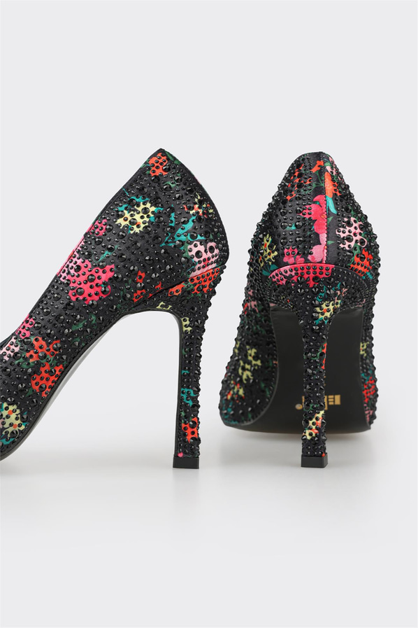 Siyah topuklu kadın stiletto - Elle Shoes