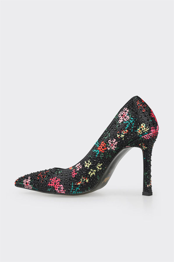 Siyah topuklu kadın stiletto - Elle Shoes