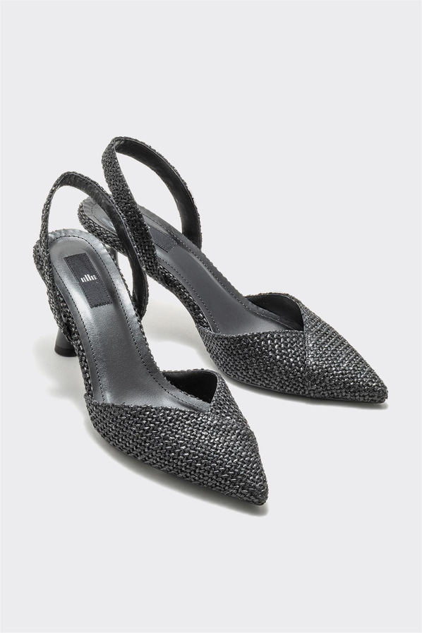 Siyah topuklu kadın ayakkabı - Elle Shoes